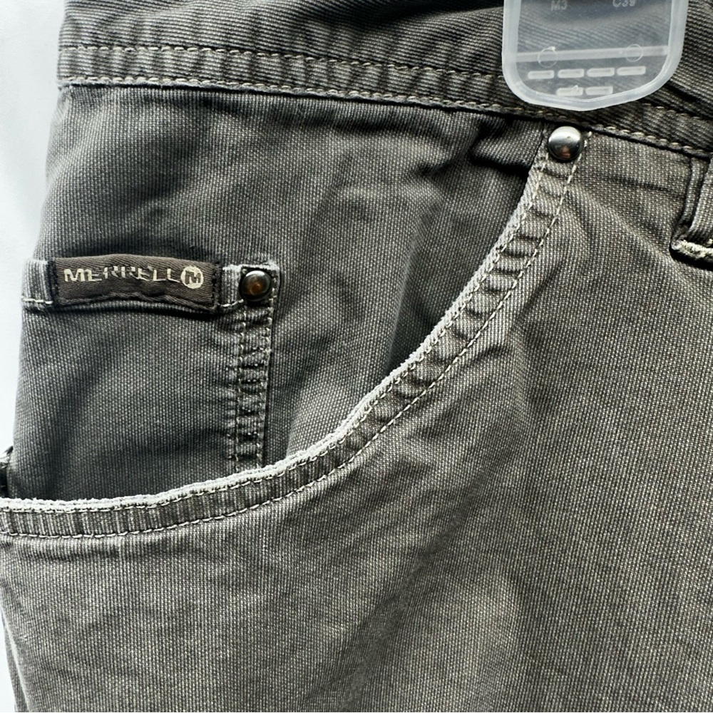 Merrell Mens 38S Grey Hiking Pants Outdoor Utility Cargo Articulated Knee Trail - Picture 3 of 13